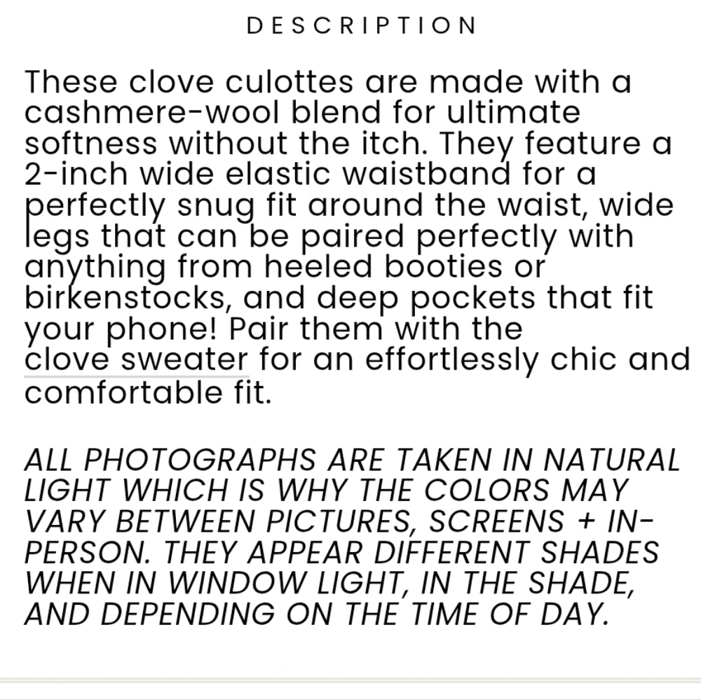 Honeymark Women's Clove Culotte Pants - Picture 5 of 7